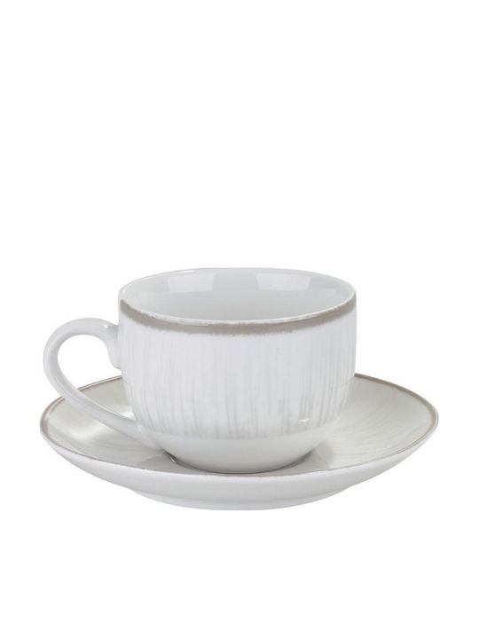 Oriana Ferelli Water Lily Set Tea Cups Porcelain Gray 6pcs