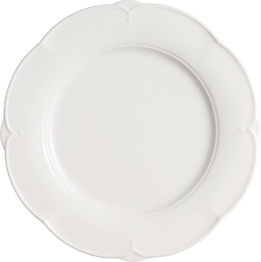 Bonna Servierplatte aus Porzellan Weiß mit Durchmesser 28cm