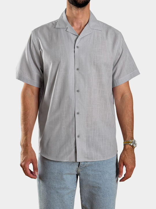 3Guys Short Sleeve Cotton Shirt Gray