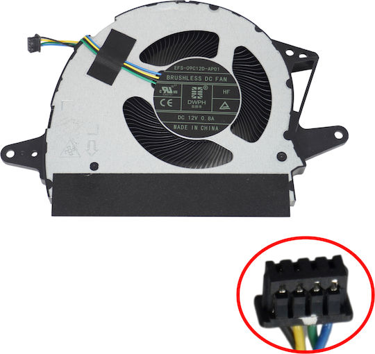 Desktop CPU Cooling Fan Lenovo Yoga AIO 9 32IRH8 F0HH F0HJ AIO 32ILL10 F0HX F0HY 5F10X63233 8510 EFS-09C12D-AP01 DC2800168W0 Left Fan 4pin Code 81726