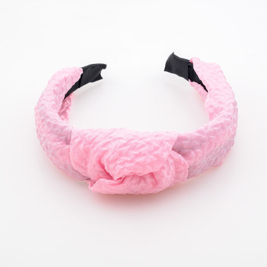 Elegant Textured Knotted Headband Comfortable & Chic Style All Day Pink