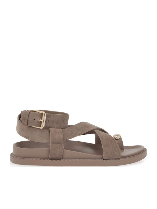 Exe Exe Damen Flache Sandalen Braun