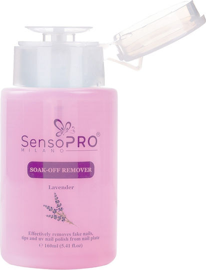 Soak Off Remover SensoPro Milano Ojă Pentru Unghii Cu Gel Semi-permanent Lavandă Îndepărtare Tips 160 Ml