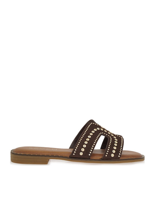 Seven Damen Flache Sandalen Braun