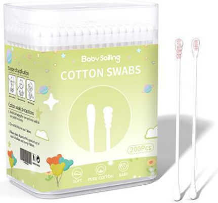 Soft Cotton Buds Baby Sailing 200 Pieces Extra Thin Tips 3 Mm Paper Cotton Buds Multipurpose Double Tip Scoop Style Spiral Tip