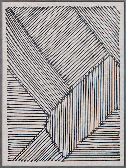 Stay True Πινακας Διακοσμησης 60x80x4cm Δερμα Λευκο Μαυρο Ξυλο Μαυρο C543095