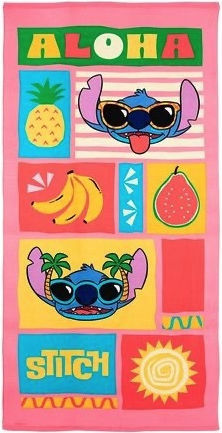 Disney Stitch Kids' Beach Towel Yellow Coral