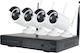 Surveillance System 4 Wireless IP Cameras with NVR Recorder