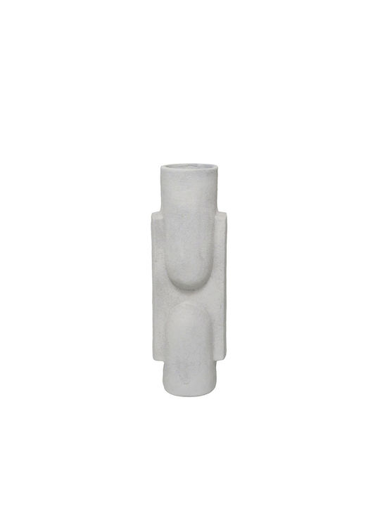Liberta Decorative Aluminum Vase Nathen White 13x10xH36cm
