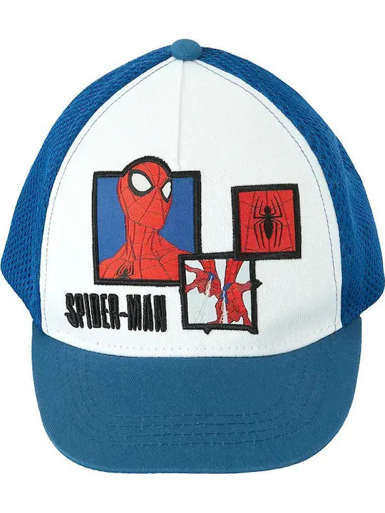 Cool Club Kinderhut Jockey Stoff Spiderman Blau