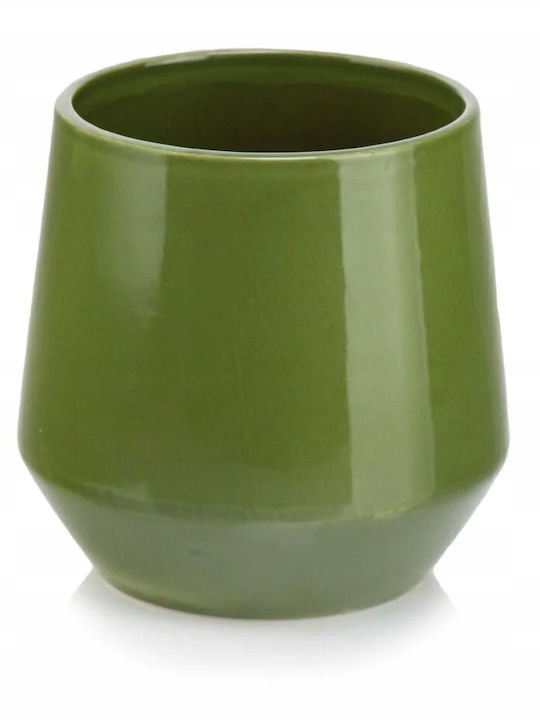 Polnix Keramischer Pflanzentopf Grünes mit Gestell 13x13cm