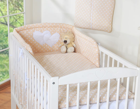 Bobono Πάντα Κλασική Εσωτερική White Hearts And Polka Dots On Beige Bobono Πάντα Κλασική Εσωτερική White Hearts And Polka Dots On Beige