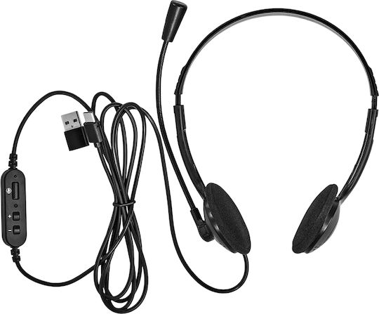 Nedis Auf Dem Ohr Multimedia-Kopfhörer Mit Mikrofon Und Verbindung USB-A / USB-C CHSTU110BK
