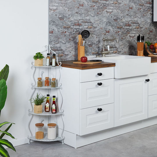 Γωνιακή Βιβλιοθήκη White 30x30x113εκ.