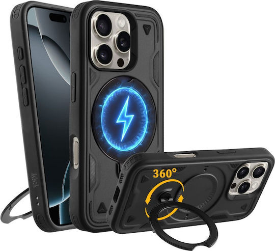 Idol 1991 360 Full Cover Μεταλλικό Μαύρο (iPhone 16 Pro Max)