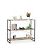 Bücherregal Hellbraun/Schwarz 95x35x80cm