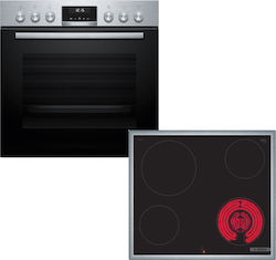 Bosch Κάτω Πάγκου με Κεραμικές Εστίες Inox HEG537BS4 + NKF645GA2E