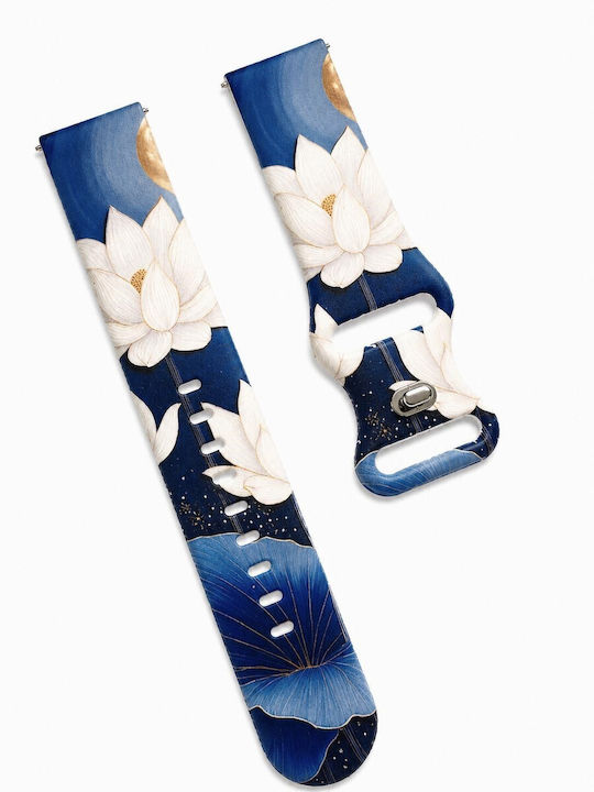 Wearable Strap Silicone Floral Lotus Amazfit Bip 5 12cm|8 5cm Blue