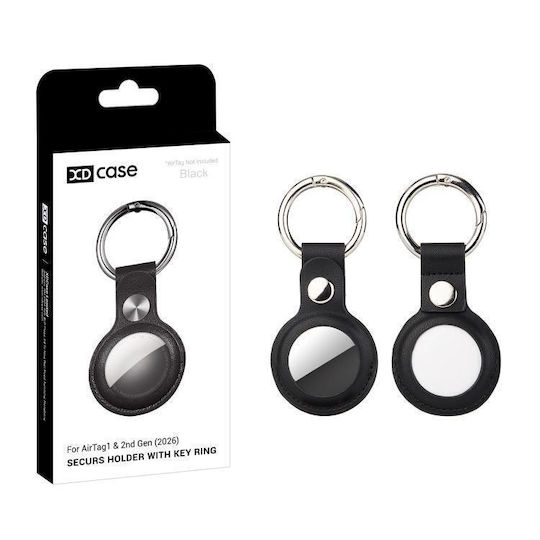 Xdcase Θήκη Δερμάτινη για AirTag σε Μαύρο χρώμα
