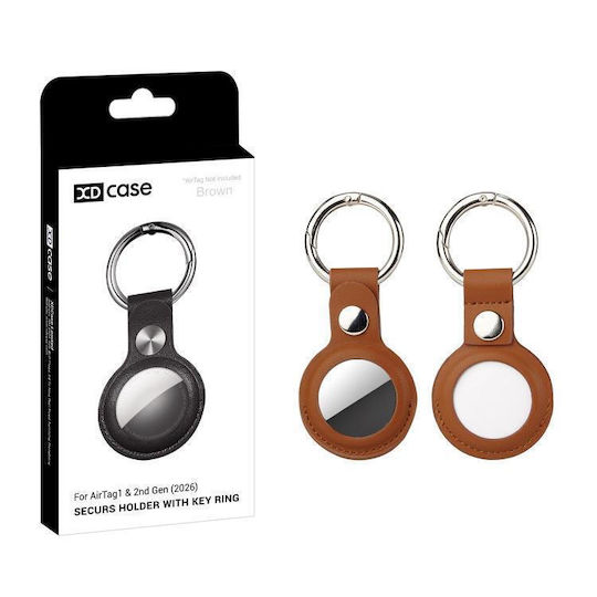 Xdcase Leather Case for AirTag in Brown Colour