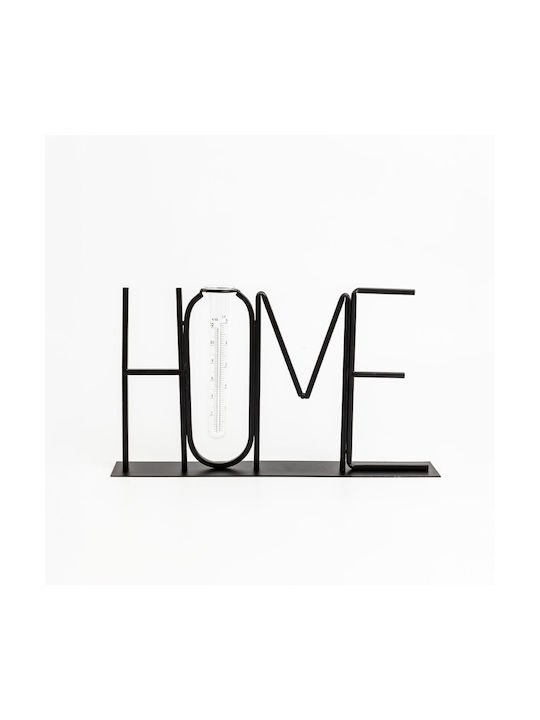 Home Διακοσμητικη Επιγραφη 38x5x22cm Μεταλλο Μαυρο Γυαλι C540518