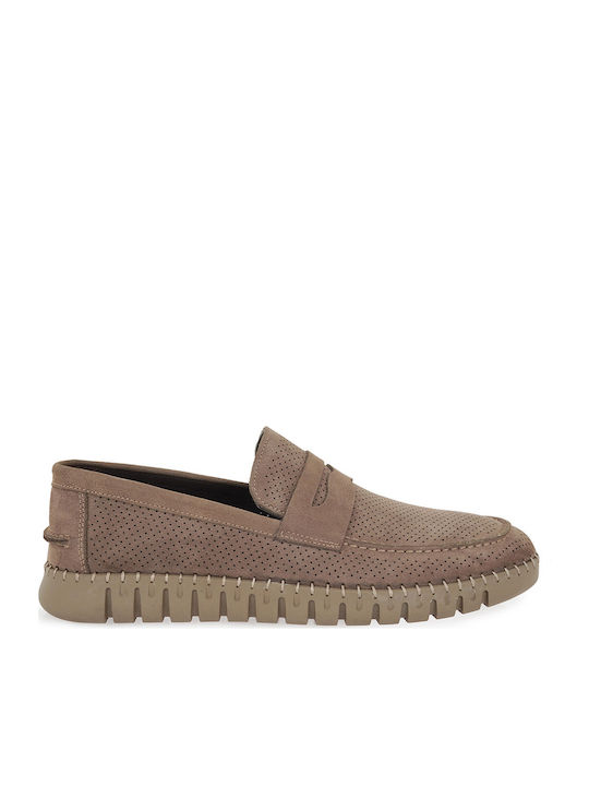 Δερμάτινα Ανδρικά Loafers σε Καφέ Χρώμα