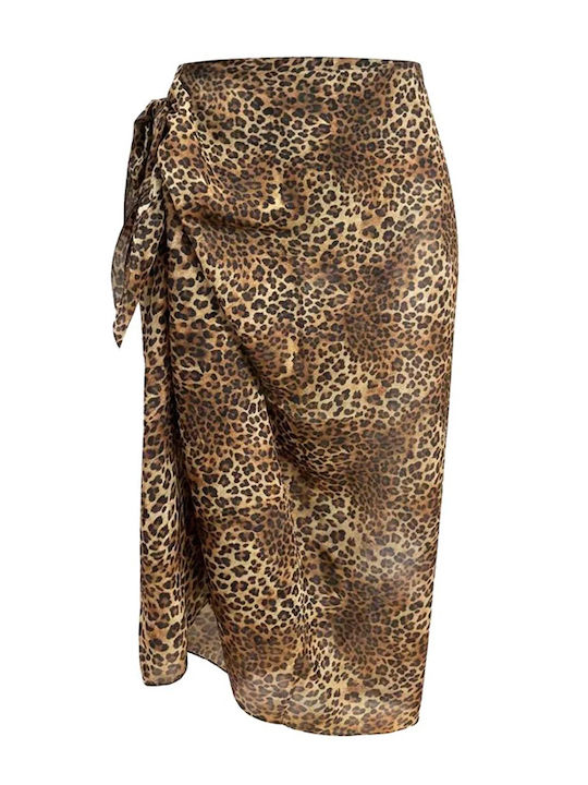 Mc2 Saint Barth Thaiti Silk Leopard 19 Print Pareo Women Mc2 Saint Barth Καφε Μαυρο Μπεζ Tait001-00168l Mc2 Saint Barth Thaiti Silk Leopard 19 Print Pareo Women Mc2 Saint Barth Καφε Μαυρο Μπεζ Tait001-00168l