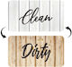 Double-Sided Refrigerator Magnet Square Dishwasher Cleanliness Indicator Dirt Stripes Brown White