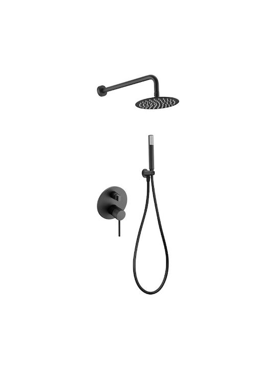 Excel Minimal Built-in Mixer Phone & Shower Head Set for Black Shower