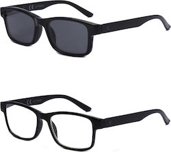Clip On Ochelari De Citit +4.00 Cu Magnet În Culoare Neagră