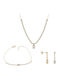 Set with Necklace Earrings & Bracelet from 14K Gold with Stones
