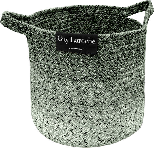 Guy Laroche Shades Decorative Basket Fabric with Handles Green 30x30x30cm Guy Laroche Shades Decorative Basket Fabric with Handles Green 30x30x30cm