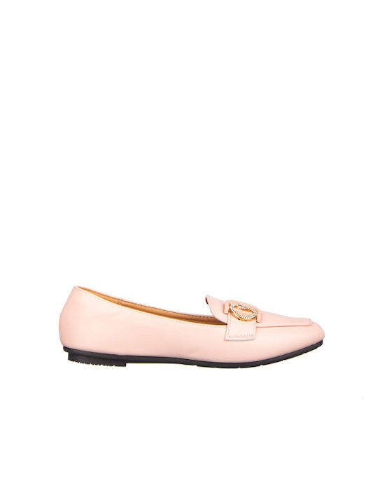Damen Mokassins aus Leder in Rosa Farbe
