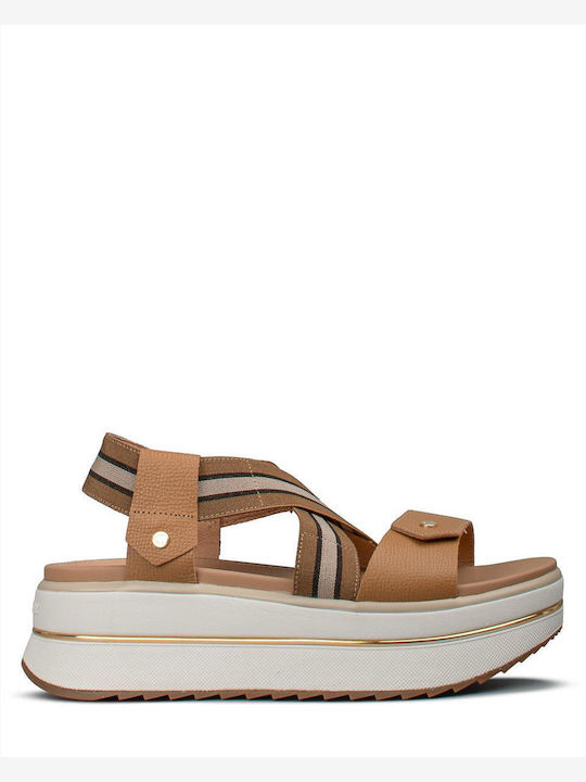 Sommer Damenplattformen Tabac