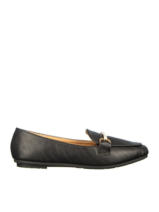 Damen Mokassins Aus Leder In Schwarz Farbe