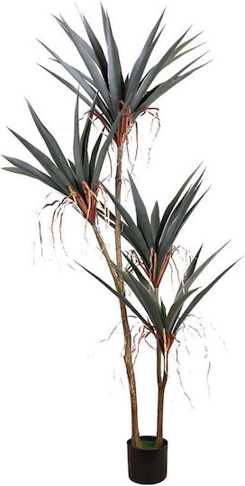Gladiolus Baum Künstlich Topf 180cm Pvc Grünes Schwarzes Zement C540563