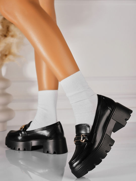 Yes Mile Women's Moccasins In Black Colour