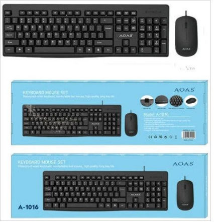 Aoas A-1015 Σετ Πληκτρολόγιο & Ποντίκι Αγγλικό US Γκρι