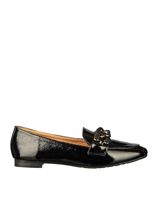Loafers Dama Din Piele În Culoare Neagră
