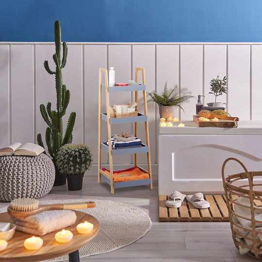 Relaxdays Raft de Baie de Podea din Bambus 98x35x36cm Maro
