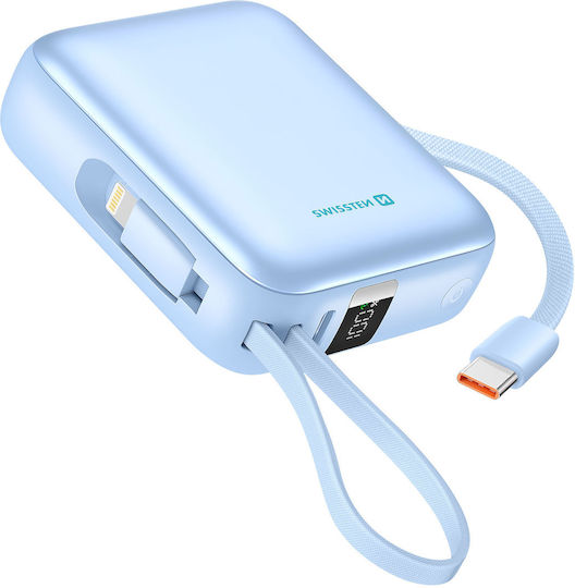 Swissten Power Bank 10000mAh 20W mit USB-C Ausgangsanschlüsse Blau