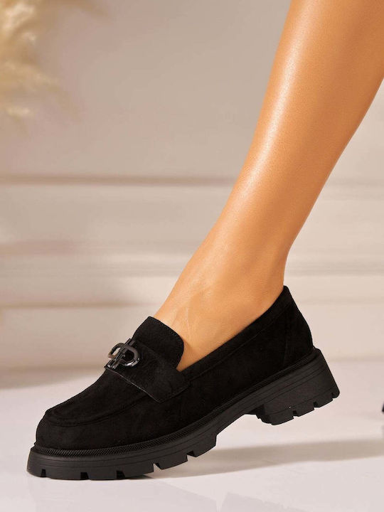 Toni Pons Leather Women's Loafers In Black Colour