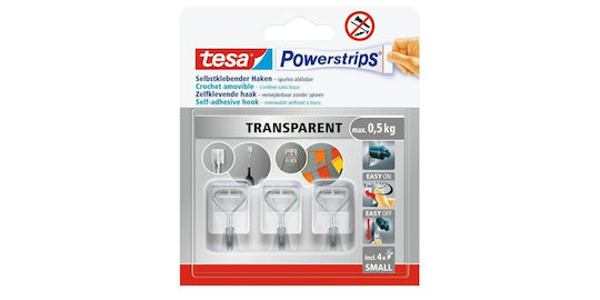 Tesa 57615-00003-00 Metallic White Hangers with Sticker 3 Pieces