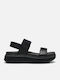 Backstrap Damen Flache Sandalen Schwarz