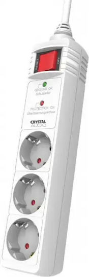 Power Strip Protection Cp3-1300-70 Schuko 3 Sockets 1300j/70db White Crystal Audio