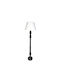 Victorien Floor Lamp 28x45x163cm Black Wood White Fabric