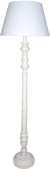 Victorien Floor Lamp 28x45x163cm White Wood White Fabric Victorien Floor Lamp 28x45x163cm White Wood White Fabric