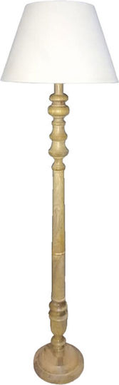 Victorien Floor Lamp 28x45x163cm Natural Wood Beige Fabric Victorien Floor Lamp 28x45x163cm Natural Wood Beige Fabric