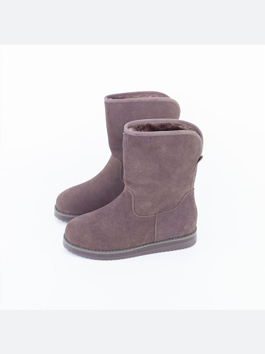 Ghete De Piele Dama Cu Blană Violete