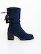 Damen Stiefeletten mit Absatz Blau